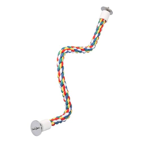 ZONADAH Kauseil für Vögel, bunt, flexibel, Sitzstange für Vögel, Baumwolle, 60 cm, Vogelleiter, Schaukelkäfigseil für Papageien, Sittiche, Nymphensittiche, zum Sitzen und Spielen, Vogelkäfigzubehör von ZONADAH