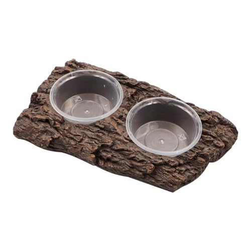 ZONADAH Reptilien-Wasserbecken, Schlangenfutter, Doppelnapf, Lebensraumdekorationen, Reptilien-Futterspender, Kunstharz-Glas-Futtertopf für Schildkröten, Reptilien, Geckos, Schlangen, Eidechsen ZONADAH Reptilien-Wasserbecken, Schlangenfutter, Doppelnapf, Lebensraumdekorationen, Reptilien-Futterspender, Kunstharz-Glas-Futtertopf für Schildkröten, Reptilien, Geckos, Schlangen, Eidechsen von ZONADAH