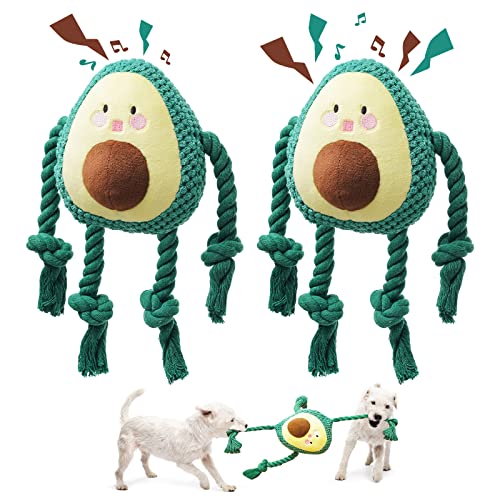 ZONESTA Hundespielzeug für 2, Avocado-Hundespielzeug für Langeweile und Stimulierung, quietschendes Hundespielzeug, Haustierspielzeug für große Hunde, mittelgroße und kleine Hunde von ZONESTA