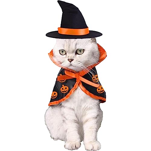 Halloween-Hundekleidung, Kätzchen-Cosplay-Kostüme – Hundekleidung für Halloween, Kürbis- und Fledermaus-Muster für Haustiere, passend für Katze, Hund, Kaninchen Zonewd von ZONEWD