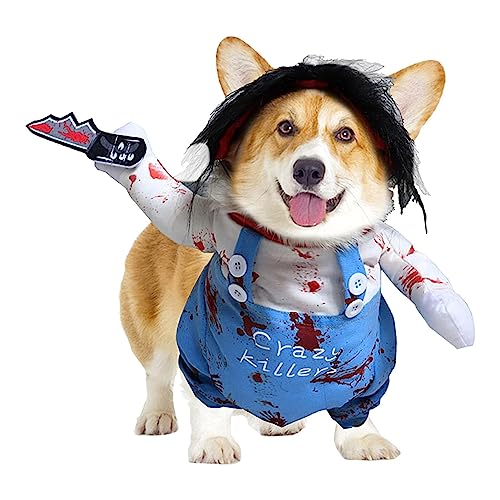 Hund Halloween Kostüme, Lustige Halloween Hund Cosplay Kostüme Haustier Halloween Party Kleidung Für Kleine Mittlere Hunde von ZONEWD
