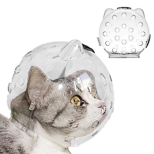 Katzenblasenmaulkorb, Katzenohr-Katzenfessel zum Nagelschneiden, Blasenmaulkorb, Katzen-Astronautenhelme, Katzenpflege-Kopfbedeckung, Anti-Biss, Katzenpflegezubehör, Katzenzubehör zum Beißen Zonewd von ZONEWD