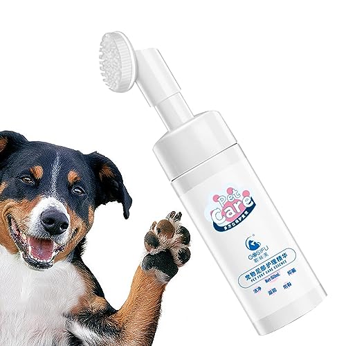Wasserlose Shampoo-Haustierbürste,Hundepfotenwascher - Pfotenwasch- und Badebürste, wasserlose, Nicht ausspülbare Fellpflegebürste für Hunde Zonewd von ZONEWD