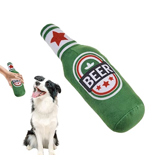 ZONEWD Quietschspielzeug für Hunde - Weinflasche Kauspielzeug für Hunde mit Quietscher,Stoffloses Hundespielzeug für kleine, mittlere und große Haustiere, Keine Füllung für Indoor-Spiele, unterstützt von ZONEWD