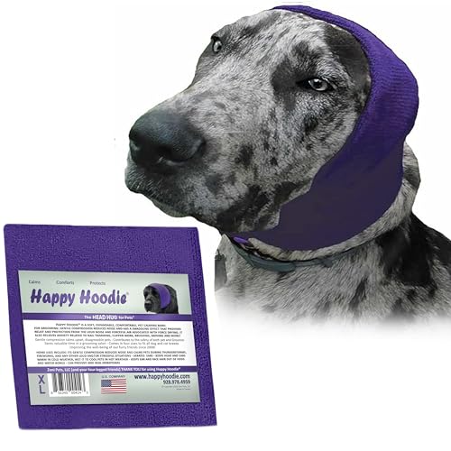 Happy Hoodie, das Original-Beruhigungsband für Hunde und Katzen, Linderung von Angstzuständen/Lärmschutz, für Fellpflege, bei Gewitter und Feuerwerk (Größe XL, Violett) von ZONI PETS