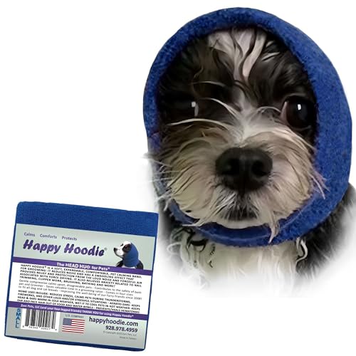 Happy Hoodie – Das Original Beruhigungsband für Hunde & Katzen – zur Angstlinderung – Geräuschunterdrückung bei Feuerwerk, Gewitter, Haustierpflege & Krafttrocknung – Beruhigungshilfe für Hunde seit von ZONI PETS