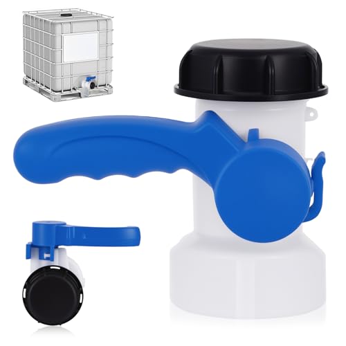 IBC Wassertank Adapter, IBC Kugelhahn mit Stecksystem, Container Klappenhahn DN 40 (62mm), Adapter IBC Tank Zubehör, Auslaufhahn Klappenhahn, Wassertank Universal Klappenhah für 1000L Wassertank von ZONJIE