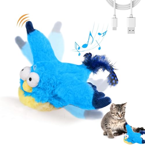 Katzenspielzeug – Fliegender Vogel Katzenspielzeug mit Katzenminze, wiederaufladbar, flatternde Flügel, Vogelspielzeug für Katzen, simuliertes Zwitschern, interaktives Katzenspielzeug für Kätzchen, Katzenspielzeug – Fliegender Vogel Katzenspielzeug mit Katzenminze, wiederaufladbar, flatternde Flügel, Vogelspielzeug für Katzen, simuliertes Zwitschern, interaktives Katzenspielzeug für Kätzchen, von ZONJIE
