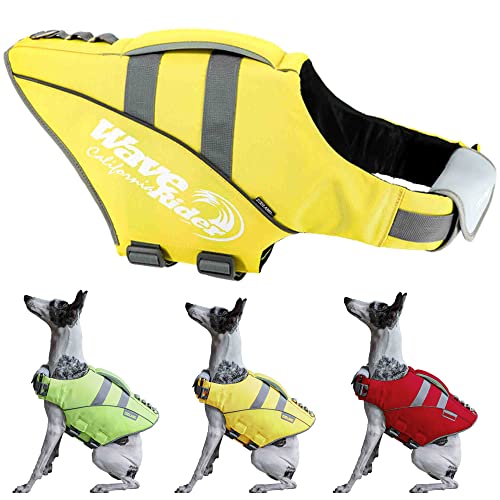 ZOOLAND Schwimmweste für Hunde, Rettungsweste mit Reflexstreifen Verstellbarer Gürtel für Hunde mit Griff zur Rettung beim Schwimmen Gelb XS von ZOOLAND