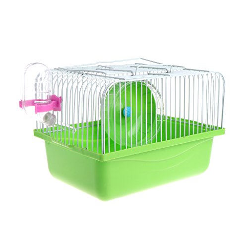 ZOOMY Tragbarer Haustier-Hamster-Käfig-Hausreiseträger Futternapf mit Laufrad - Grün von ZOOMY