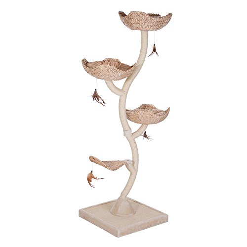 zooplus Kratzbaum Cat´s Flower XXL | 3 Schlafkörbe mit Wendekissen | inkl. Katzenspielzeug | robust und standfest | Höhe: ca. 183 cm von ZOOPLUS