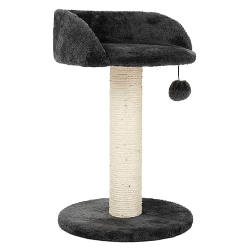 zooplus Kratzbaum Enio | platzsparender Kratzbaum mit rundem Liegeplatz | mit Plüsch-Spielzeug | Höhe: 47cm von ZOOPLUS