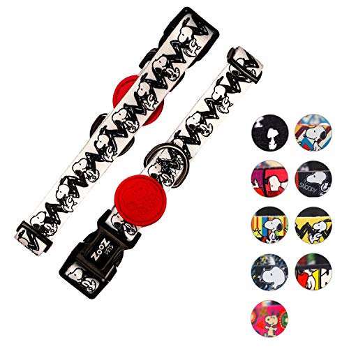ZOOZ PETS Snoopy Hundehalsband – verstellbare Hundehalsbänder (rutschfestes Halsband) – hohe Qualität & wasserabweisend (kein Stink-Halsband) – extra sichere, starke Schnalle – 10 einzigartige Designs von Hunden von ZOOZ PETS