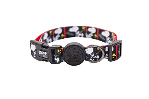 ZOOZ Pets Verstellbares Hundehalsband - Offiziell lizenzierte Peanuts Strapazierfähig und bequem - Verstärkter Verschluss - Verschiedene Größen und Farben von ZOOZ PETS