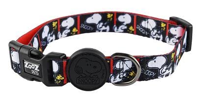 ZOOZ Pets Verstellbares Hundehalsband - Offiziell lizenzierte Peanuts Strapazierfähig und bequem - Verstärkter Verschluss - Verschiedene Größen und Farben von ZOOZ PETS