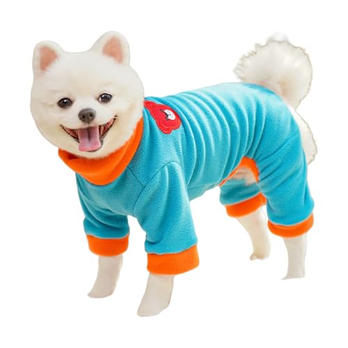 Haustier-Body mit Beinöffnungen, Größe S, weich, warm, Kleidung für kleine Hunde und Katzen, Polyester, maschinenwaschbar, Seeblau Haustier-Body mit Beinöffnungen, Größe S, weich, warm, Kleidung für kleine Hunde und Katzen, Polyester, maschinenwaschbar, Seeblau von ZORESCOLEO