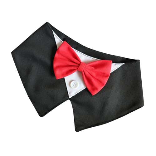 Hundehalsband mit Fliege, weiches Leinen, modisches Accessoire, schnell verstellbares Design, bequeme Haustier-Halsbekleidung Hundehalsband mit Fliege, weiches Leinen, modisches Accessoire, schnell verstellbares Design, bequeme Haustier-Halsbekleidung von ZORESCOLEO