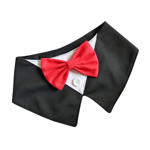 Hundehalsband mit Fliege, weiches Leinen, modisches Accessoire, schnell verstellbares Design, bequeme Haustier-Halsbekleidung Hundehalsband mit Fliege, weiches Leinen, modisches Accessoire, schnell verstellbares Design, bequeme Haustier-Halsbekleidung von ZORESCOLEO