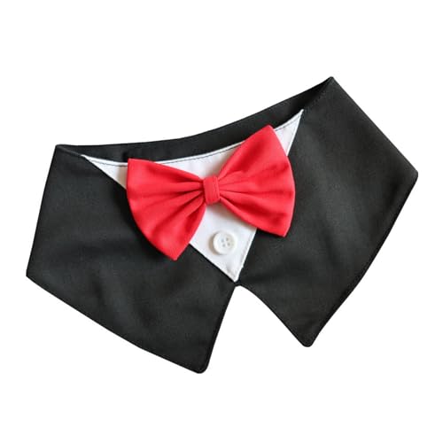 Hundehalsband mit Fliege, weiches Leinen, modisches Accessoire, schnell verstellbares Design, bequeme Haustier-Halsbekleidung Hundehalsband mit Fliege, weiches Leinen, modisches Accessoire, schnell verstellbares Design, bequeme Haustier-Halsbekleidung von ZORESCOLEO