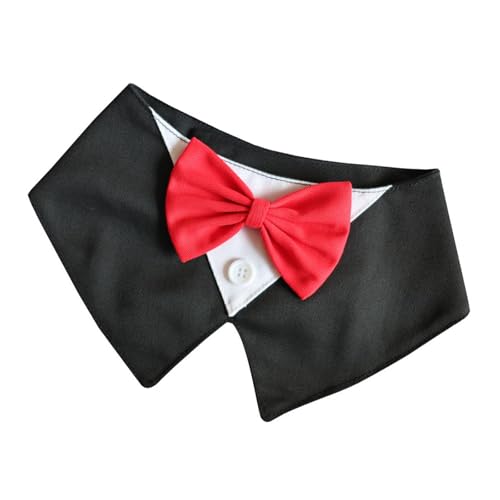 Hundehalsband mit Fliege, weiches Leinen, modisches Accessoire, schnell verstellbares Design, bequeme Haustier-Halsbekleidung Hundehalsband mit Fliege, weiches Leinen, modisches Accessoire, schnell verstellbares Design, bequeme Haustier-Halsbekleidung von ZORESCOLEO