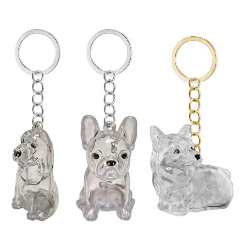 Transparenter Miniatur-Hundefell, Andenken-Etui, Schlüsselanhänger, Haarsammler, Schlüsselanhänger, Haustier-Erinnerung, Zubehör, Tierhaar-Sammlerhalter von ZORESCOLEO