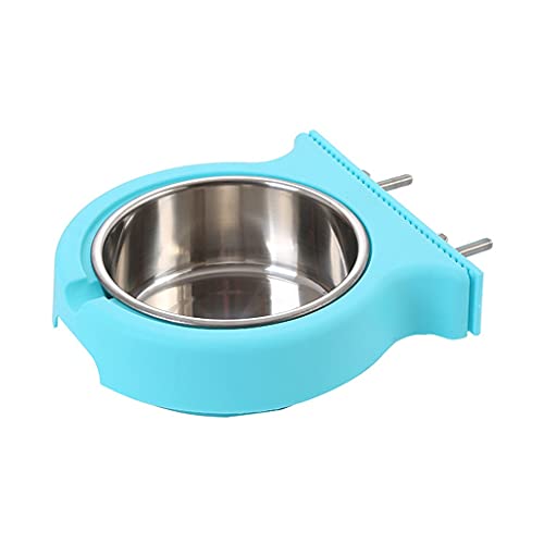 Haustier-Futternapf, Geschirr, Haustier-TrinkwasserHaustier-Katzen-Hundefutter-Wasser-Futternapf-Edelstahl-abnehmbare Hundekäfig-Hängeschüsseln mit Halter (Color : C, Size : L Code) ( Color : B ) von ZORILO