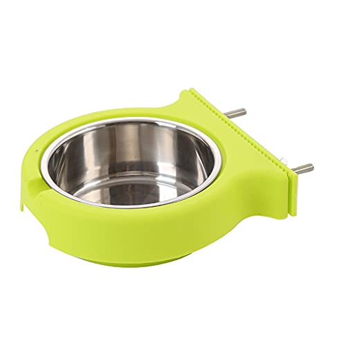 Haustier-Futternapf, Geschirr, Haustier-TrinkwasserHaustier-Katzen-Hundefutter-Wasser-Futternapf-Edelstahl-abnehmbare Hundekäfig-Hängeschüsseln mit Halter (Color : C, Size : L Code) ( Color : C ) von ZORILO