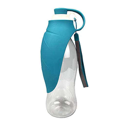 Haustier-Futterspender, Geschirr, Haustier-Trinkwasser580 ml Tragbare Haustier-Hunde-Wasserflasche Weiches Silikon-Blatt-Design Reise-Hundenapf for Welpen-Katze-Trinken im Freien Haustier-Wasserspende von ZORILO