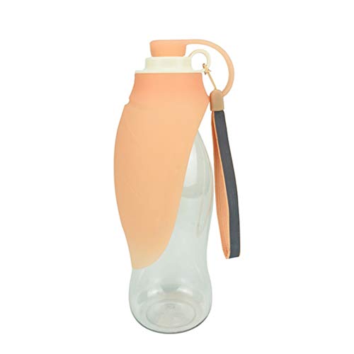 Haustier-Futterspender, Geschirr, Haustier-Trinkwasser580 ml Tragbare Haustier-Hunde-Wasserflasche Weiches Silikon-Blatt-Design Reise-Hundenapf for Welpen-Katze-Trinken im Freien Haustier-Wasserspende von ZORILO