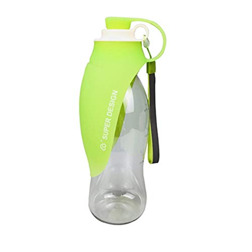 Haustier-Futterspender, Geschirr, Haustier-Trinkwasser580 ml Tragbare Haustier-Hunde-Wasserflasche Weiches Silikon-Blatt-Design Reise-Hundenapf for Welpen-Katze-Trinken im Freien Haustier-Wasserspende von ZORILO