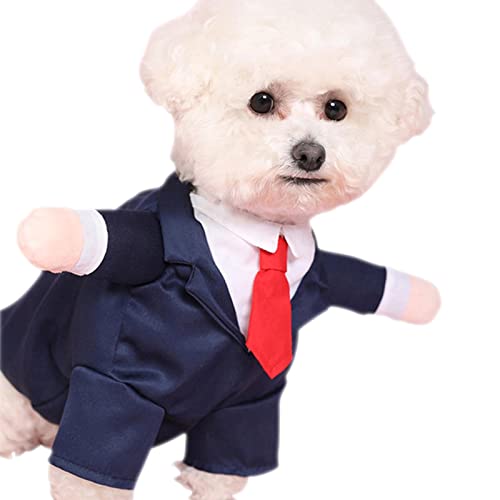 Hunde-Smoking-Outfit – langlebiger Hunde-Smoking, Hochzeits-Partyanzug mit roter Fliege, formelle Hunde-Hochzeitskleidung für kleine Hunde Zorq von ZORQ