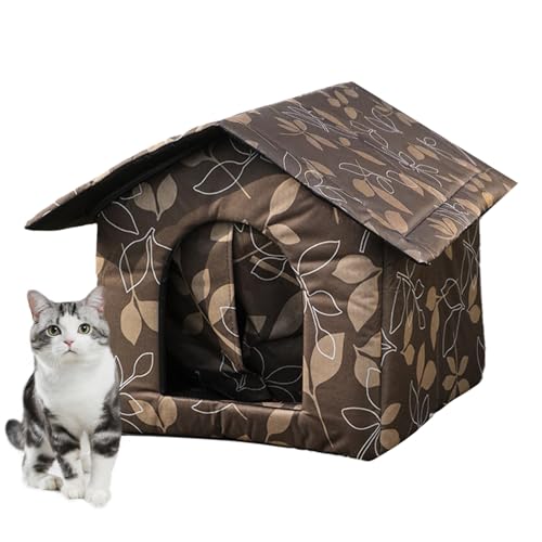 Outdoor Cat House, 2024 New Winter Warm House for Cats, Weatherproof Feral Cat House with Mat for Outdoor or Indoor Cat von ZORQ