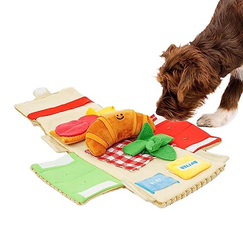 Schnüffelmatte für Hunde | Pet Snuffle Mat with Cute Cow Horn Toy and Treat Pouch | Snuffle Mat, Enrichment Toys, Interactive Chew Toys for Teething, Pets and Owners Interaction Zorq von ZORQ