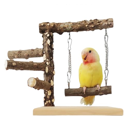 Vogelbarschständer - Vogelspielständer aus Holz | Natürlicher Vogelbau, rutschfestes Vogelspielzeug, tragbare Vogelstange für Sittiche, Kakadus, Aras Zorq von ZORQ
