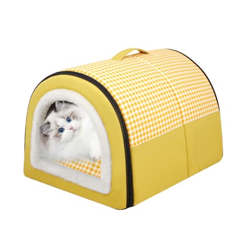 Winterhöhlen-Hundebett – verdicktes, warmes, abnehmbares Katzenhaus, wasserdichtes, tragbares Haustierhöhlen-Katzennest mit Rutschfester Unterseite für Hauskatzen und kleine Hunde Winterhöhlen-Hundebett – verdicktes, warmes, abnehmbares Katzenhaus, wasserdichtes, tragbares Haustierhöhlen-Katzennest mit Rutschfester Unterseite für Hauskatzen und kleine Hunde von ZORQ