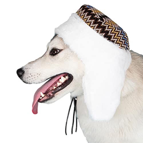 ZORQ Hundemützen Winter,Verstellbare Hundeplüschmütze mit Ohrenklappen | Atmungsaktive Kopfbedeckung für Katzen, warme Mütze, Winddichte Mütze für kleine, mittelgroße Hunde von ZORQ