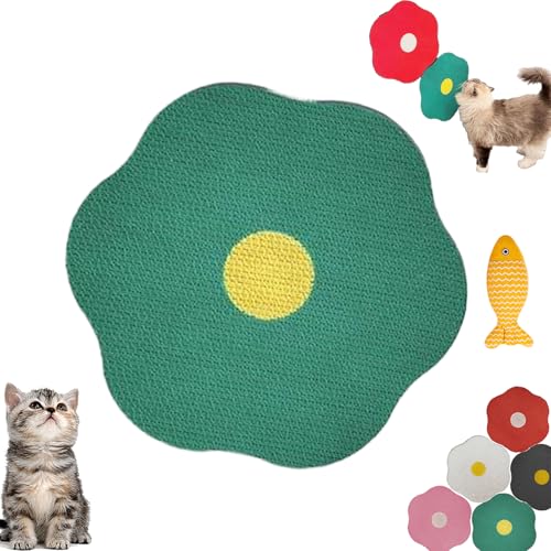 Cuddlemeow Blumen-Kratzpad FüR Katzen An Der Wand, Selbstklebende, AufhäNgbare Kratzmatte FüR Katzen Im Innenbereich, Buntes Blumen-Katzenkratzbrett, Geeignet FüR Alle Katzen (Green) von ZOTKAMN
