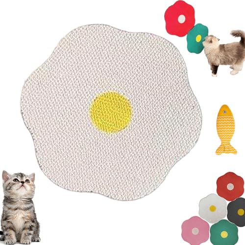 Cuddlemeow Blumen-Kratzpad FüR Katzen An Der Wand, Selbstklebende, AufhäNgbare Kratzmatte FüR Katzen Im Innenbereich, Buntes Blumen-Katzenkratzbrett, Geeignet FüR Alle Katzen (White) von ZOTKAMN