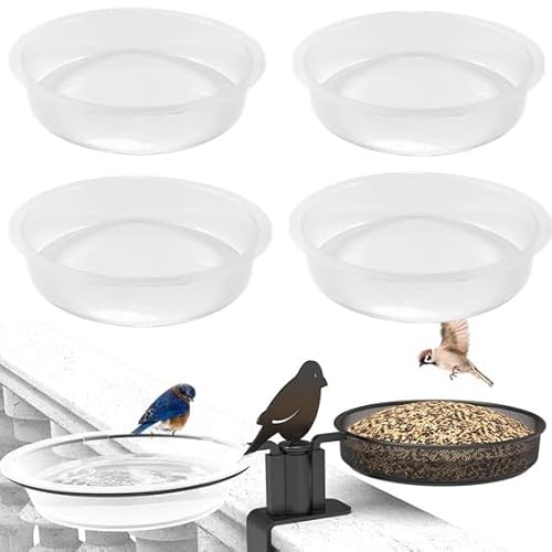 4 x Kunststoff-Vogelfutterstation, Wasserschale, Ersatzschale für Wildvögel, Futterstation, Vogelfutterstation, Vogeltränke, Gartenzubehör für Vögel im Freien 4 x Kunststoff-Vogelfutterstation, Wasserschale, Ersatzschale für Wildvögel, Futterstation, Vogelfutterstation, Vogeltränke, Gartenzubehör für Vögel im Freien von ZOUBAOQ