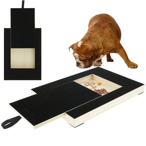 ZOUBAOQ Nagelkratzbrett für Hunde, Holz, mit integrierter Leckerli-Box, stressfreie Nagelfeile für Welpen, kleine, mittelgroße Hunde von ZOUBAOQ
