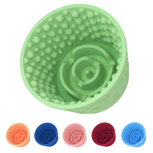 Dog Slow Feeder Lick Bowl, Rutschfester Hund Lecken Lecken Leckerli-Spender, Slow Feeder Hundenäpfe für kleine, mittelgroße und große Rassen, Angstlinderung & Anti-Ersticken, BPA-freies Silikon (Grün, von ZOURYNUA