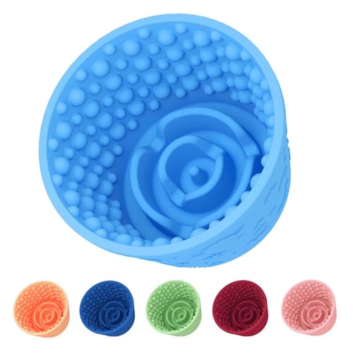 ZOURYNUA Dog Slow Feeder Lick Bowl, Rutschfester Leckerli-Spender, Slow Feeder Hundenäpfe für kleine, mittelgroße und große Rassen, Angstlinderung & Anti-Ersticken, BPA-freies Silikon (Hellblau, 1,6 von ZOURYNUA