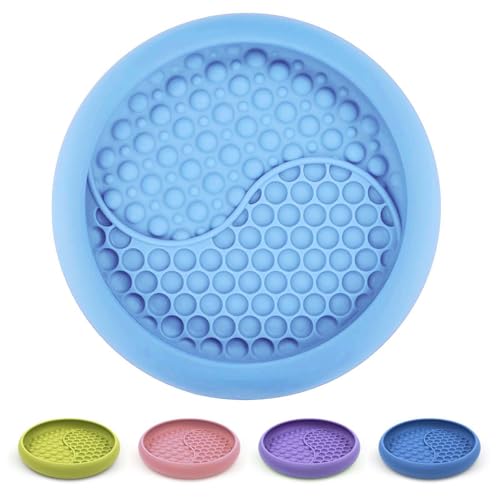 ZOURYNUA Hund Lecknapf Rutschfest Hund Slow Feeder Leckmatte Leckmatte Leckerli Spender, Interaktives und Anreicherungsspielzeug, Langeweile & Angstreduzierer, BPA-freies Silikon (Hellblau, Groß) von ZOURYNUA