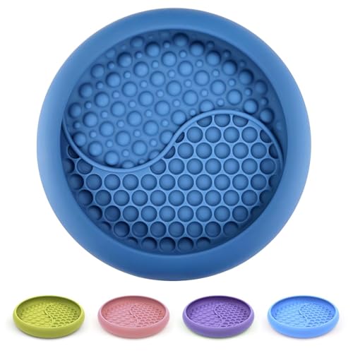ZOURYNUA Hund Lecknapf Rutschfest Hund Slow Feeder Leckmatte Leckmatte Leckerli Spender Interaktives und Anreicherungsspielzeug Langeweile & Angstreduzierung BPA Free Silikon (Dunkelblau, Groß) von ZOURYNUA