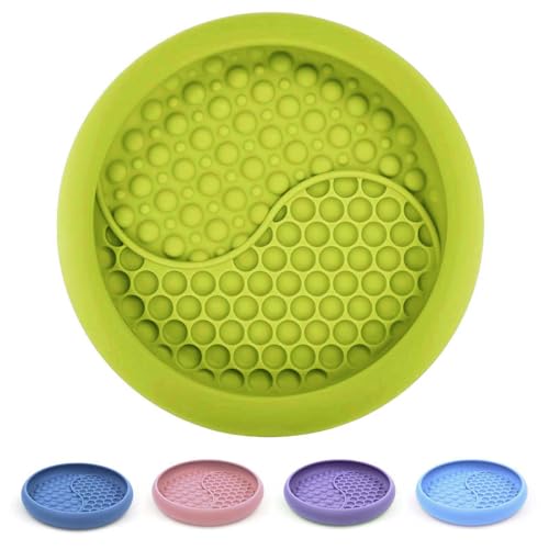 ZOURYNUA Hund Lecknapf Rutschfest Hund Slow Feeder Leckmatte Leckmatte Leckerli Spender Interaktives und Anreicherungsspielzeug Langeweile & Angstreduzierung BPA Free Silikon (Grün, Groß) von ZOURYNUA