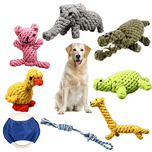 ZOUTOG Kauspielzeug für Hunde, 8 Stück, Seil für Aggressive Kauen, unzerstörbares Hundespielzeug mit sicherem Material für kleine/mittelgroße/große Hunde Haustiere, für Spielzeit und Zahnreinigung von ZOUTOG