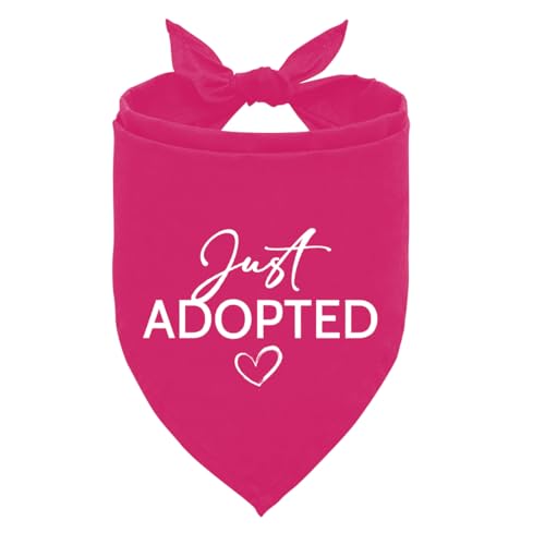 Adopt Me Halstücher für Hunde, Just Adopted Hundehalstuch, Hot Pink, lustiges süßes Hundehalstuch, Haustier-Hunde-Dreieckschal, Geschenk für Hundeliebhaber, Hundehalstuch für kleine, mittelgroße und Adopt Me Halstücher für Hunde, Just Adopted Hundehalstuch, Hot Pink, lustiges süßes Hundehalstuch, Haustier-Hunde-Dreieckschal, Geschenk für Hundeliebhaber, Hundehalstuch für kleine, mittelgroße und von ZPPRJF