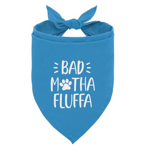 Bad Motha Fluffa Hundehalstuch, lustiges Haustier-Dreieckstuch Zubehör, blaues Hundehalstuch, bedruckte Hundehalstücher, Geschenk für Hundeliebhaber, Geburtstag oder Weihnachten Bad Motha Fluffa Hundehalstuch, lustiges Haustier-Dreieckstuch Zubehör, blaues Hundehalstuch, bedruckte Hundehalstücher, Geschenk für Hundeliebhaber, Geburtstag oder Weihnachten von ZPPRJF