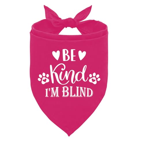 Be Kind I'm Blind Dog Bandana, Deep Pink Dog Bandana, Pet Dog Scarf Accessories, Pet Dog Triangle Scarf, Funny Cute Dog Bandana, Dog Bandana for Large Dogs, Dog Bandana Pet Scarf (L) von ZPPRJF
