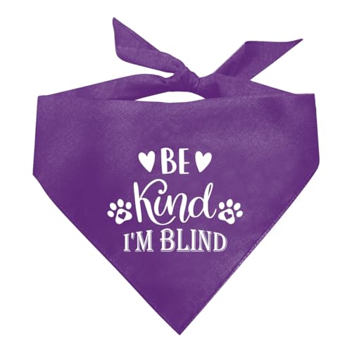 Be Kind I'm Blind Hundehalstuch, lila Hundehalstuch, Haustier-Hundeschal, Dreieckstuch für Haustiere, Hund, lustig, niedlich, Hundehalstuch, Hundehalstuch, für kleine, mittelgroße und große Hunde, von ZPPRJF